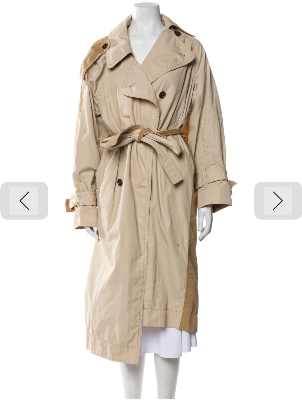Acne Studios Oversized Trench Coat in Light Beige